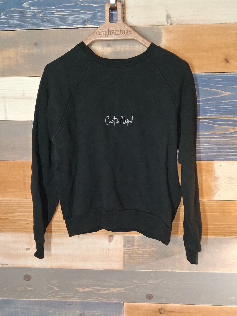 Reformation Jeans Organic Cotton Sweatshirt S Black Cactus Napal